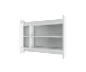 Calicosy Étagère De Cuisine Murale Suspendue Blanc L85 Cm - Knerr - en Panneaux De Particules - Style Contemporain - pour Salon - L85 X l15 X H65 Cm