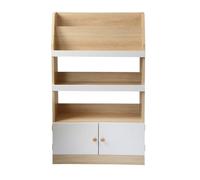 CALICOSY - Etagère de rangement avec 2 Portes pour enfant H106 cm - LEON - Bois clair