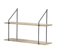 Calicosy - Étagère Murale 2 Niveaux décor Bois L60 cm