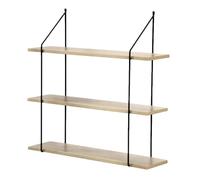 Calicosy - Étagère Murale 3 Niveaux - Décor Bois - Panneaux De Particules - Supports Métal - Étagère À Fixer - pour Séjour, Couloir, Salon Ou Chambre - Style Industriel - L 60 x P 15 x H 60 cm