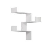 Calicosy Etagère Murale d'angle 3 Etagères Luska - H90 cm - en Panneaux de Particules - pour Salon - L60 x l60 x H90 cm