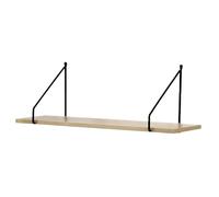 Calicosy - Étagère Murale - Décor Bois - Panneaux De Particules - Supports Métal - Étagère À Fixer - pour Séjour, Couloir, Salon Ou Chambre - Style Industriel - Jusqu'à 2 kg - L 60 x P 15 x H 20 cm