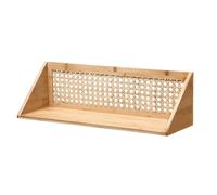 Calicosy - Étagère Murale en Bambou et Rotin Naturel - Décoration Suspendue pour Salon, Entrée ou Chambre - Design Bohème et Léger - Fixation Incluse - L50 x P15 x H15 cm
