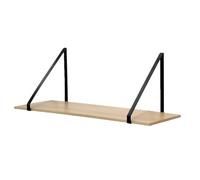 Calicosy - Étagère Murale Grande Profondeur - Décor Bois - Panneaux De Particules - Support Métal - Étagère À Fixer - Salon, Séjour, Chambre - Style Industriel - Jusqu'à 3 kg - L 80 x P 30 x H 30 cm