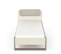 Calicosy Lit 90x200 cm - Camillia - en Panneaux de Particules - Décor Argile, Gris et Chêne - pour Chambre - L96,5 x l203,7 x H89 cm