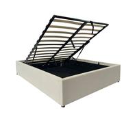 CALICOSY - Lit coffre 140x190 cm en velours côtelé - ROMY - Beige