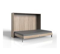 CALICOSY - Lit escamotable horizontal 140x200 - L212 cm - Chêne