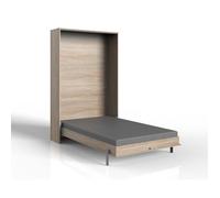 CALICOSY - Lit escamotable vertical 120x200 - L132 cm - Chêne