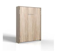 CALICOSY - Lit escamotable vertical 140x200 - L152 cm - Chêne