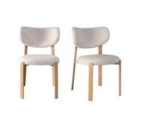 Calicosy Lot de 2 Chaises en Tissu et Pieds décor Bois H77 cm - Oslo
