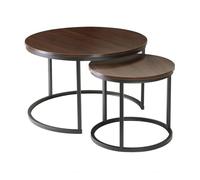 Calicosy - Lot de 2 Tables Basses Gigognes Rondes L70 Cm - Collection Lenny - Tables d’Appoint Design - Style Moderne & Pratique
