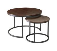 Calicosy - Lot de 2 Tables Basses Gigognes Rondes L70 cm - Lenny