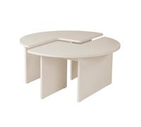 CALICOSY - Lot de 2 tables basses L90 cm - MOIRA - Bois blanc