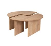CALICOSY - Lot de 2 tables basses L90 cm - MOIRA - Chêne