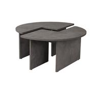 CALICOSY - Lot de 2 tables basses L90 cm - MOIRA - Gris béton