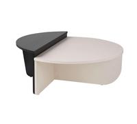 CALICOSY - Lot de 2 tables basses L90 cm - ORION - Blanc et bois noir