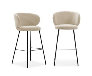 Calicosy Lot de 2 tabourets en Tissu avec Pieds en métal Noir H65 cm - Rush | Collection RUSH