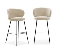 Calicosy Lot de 2 Tabourets Tissu Pieds Métal Noir | Collection RUSH