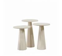 CALICOSY - Lot de 3 tables basses blanches H57/H52/H47 cm - LILYUM - Blanc