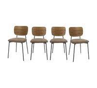 Calicosy Lot de 4 chaises en velours côtelé taupe de 44 cm de large - NOAN