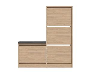 CALICOSY - Meuble à chaussures 4 portes L105 cm - Dude - Chêne