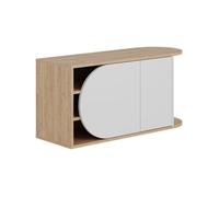 CALICOSY - Meuble de rangement chaussures 2 portes L104 cm - NOVA - Blanc/ Chêne