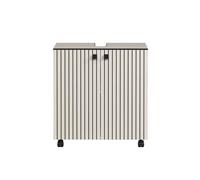 CALICOSY - Meuble sous vasque sur roulettes 2 portes L60 cm - PUREBLISS - Kashmir gris perle et noir mat