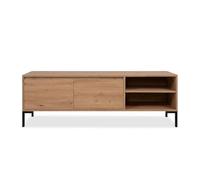 Calicosy Meuble TV 2 Abattants 2 Niches Plock - en Panneaux de Particules - Décor Chêne Artisan - pour Salon - L150 x H49 x l40 cm