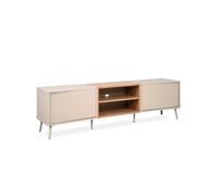 CALICOSY - Meuble TV 2 portes décor sable et chêne L175 cm MYR - Beige