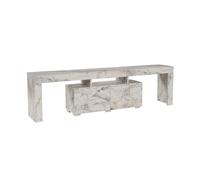 CALICOSY - Meuble TV 2 portes rabattables L180 cm - ENCLAVE - Marbre