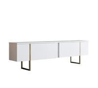 Calicosy Meuble TV 2 Portes Rabattables L180 Cm - Luxe - en Panneaux De Particules - Style Contemporain - pour Salon - L180 X l30 X H50 Cm