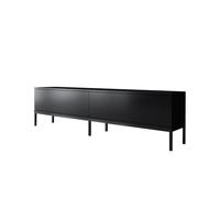 CALICOSY - Meuble TV 2 portes rabattables noir L180 cm - LORD - Noir