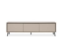 Meuble TV Arona - Beige / Noir - 3 abatants - 175 x 50 x 38 cm