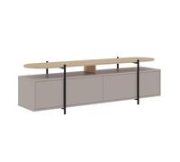 Calicosy Meuble TV 4 Portes et Pieds en Métal Hinoa - en Panneaux de Particules MÉLAMINÉ/MÉTAL - pour Salon, Salle à Manger - L160 x l38,5 x H48 cm