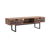CaliCosy Meuble TV en Bois 2 tiroirs avec Une Niche Anaëlle