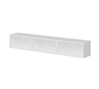 Calicosy Meuble TV Suspendu 3 Portes Blanc Rigel - L180 cm - Gain de Place - Suspendu - Style Moderne - en Panneaux de Particules - pour Salon - l32 x L180 x H30 cm