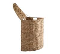 Calicosy - Panier À Linge d'angle - Jacinthe d'eau - Matière Naturelle Robuste - avec Couvercle Et Anses - Salle De Bain, Buanderie, Chambre - Larges Dimensions - L 40 x l 40 x H 65 cm