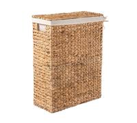 CALICOSY - Panier à linge étroit avec couvercle en jacinthe d'eau L21 cm - MAYA - Beige