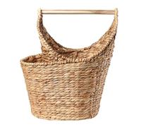 Calicosy - Panier de Rangement en Jacinthe d’Eau pour Papier Toilette - Naturel, avec Poignée - L39 x P28 x H42 cm - Rangement WC Pratique et Décoratif