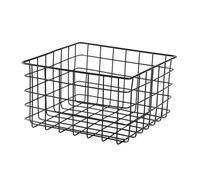 Calicosy Panier Filaire Noir Forme Carrée H16 cm - En Métal - Rangement - Pour Chambre, Dressing - L27 x l27 x H16 cm