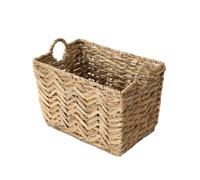 CALICOSY - Panier haut en jacinthe d'eau - L46cm x H32 cm - Bois clair