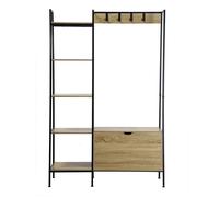 Casâme - Penderie d'Entrée - 4 Patères - 5 Étagères - Coffre à Chaussures - avec Caisson de Rangement - Meuble d'entrée - Style Industriel - L 105 x P 35 x H 160 cm