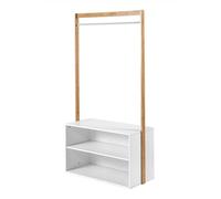 Penderie d'entrée avec rangement en bois Blanc Blanc