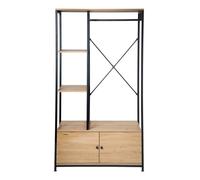 Calicosy Penderie Étagères 2 Portes Décor Bois Style Industriel