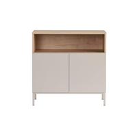 Calicosy Petit buffet 2 portes et 1 niche, décor cachemire et bois, 80 cm de large - OLIVER