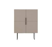 CALICOSY - Petit buffet 4 portes et pieds en métal L100 cm - TITAN - Marron