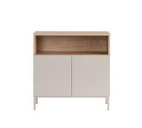 Calicosy Petit Buffet Oliver 2 Portes 1 Niche, décor Cachemire et Bois | 80 cm de large