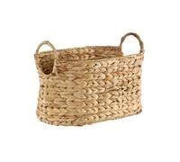 CaliCosy CASÂME Petit Panier en Jacinthe d'eau - avec Poignées - Rangement Pratique - Style Bohème - pour Chambre, Dressing - L40 x P26 x H21 cm
