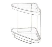 CALICOSY - Petite étagère d'angle pour salle de bain H23 cm - LINEA - Argent
