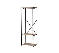 Calicosy - Porte-Vêtements avec 2 Étagères - Penderie d'Entrée - Style Industriel - Bois et Métal - pour Entrée, Chambre ou Dressing - L60 x P40 x H167 cm